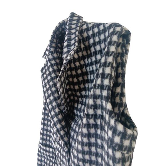 New POL Houndstooth Oversized Soft Fleece Longline Coat SZ S - Picture 6 of 12